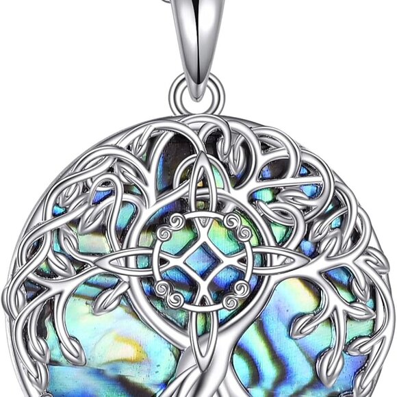 Tree of Life Necklace Sterling Silver Celtic Knot Tree Pendant Jewelry Gifts for - Picture 1 of 7